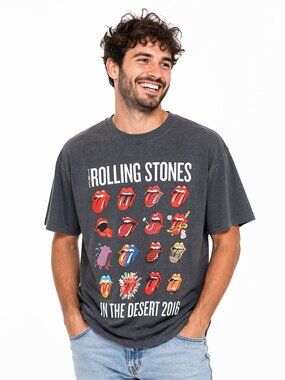 Rolling Stones "In The Desert 2016" Concert T-Shirt - Gray - Size Medium
